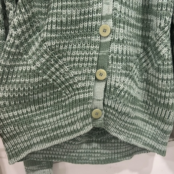 JONATHAN SIMKHAI Adeline Cotton Blend Cardigan Sweater in Lichen Jade - Small - Picture 9 of 12